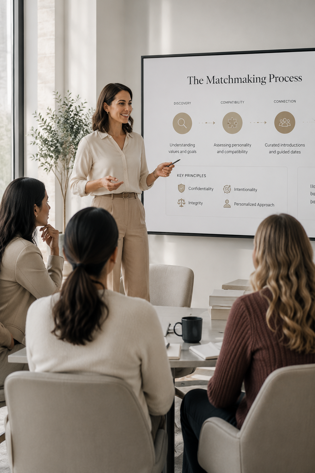 Matchmaking professionals taking part in a training workshop