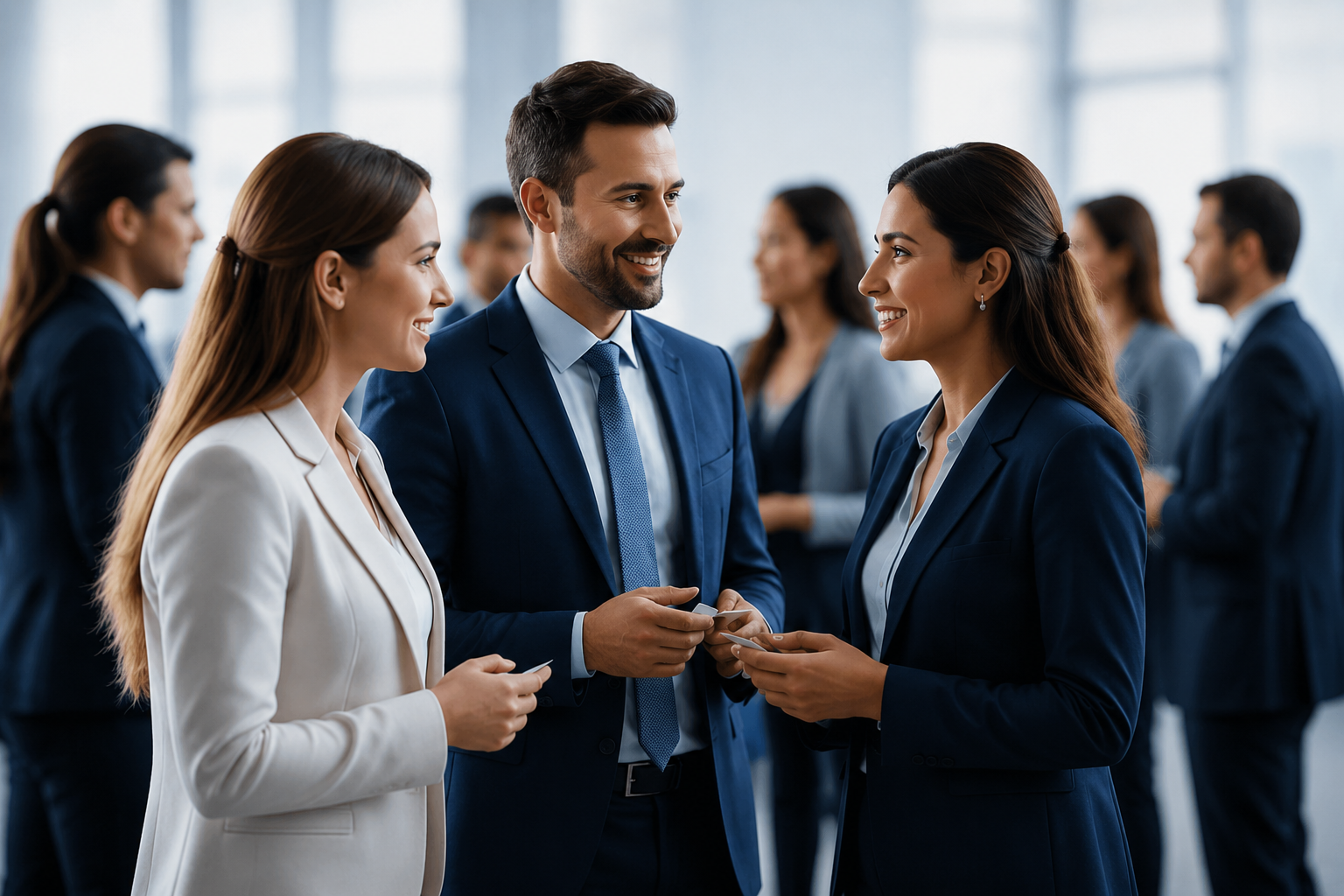 Matchmaking professionals networking at an industry event