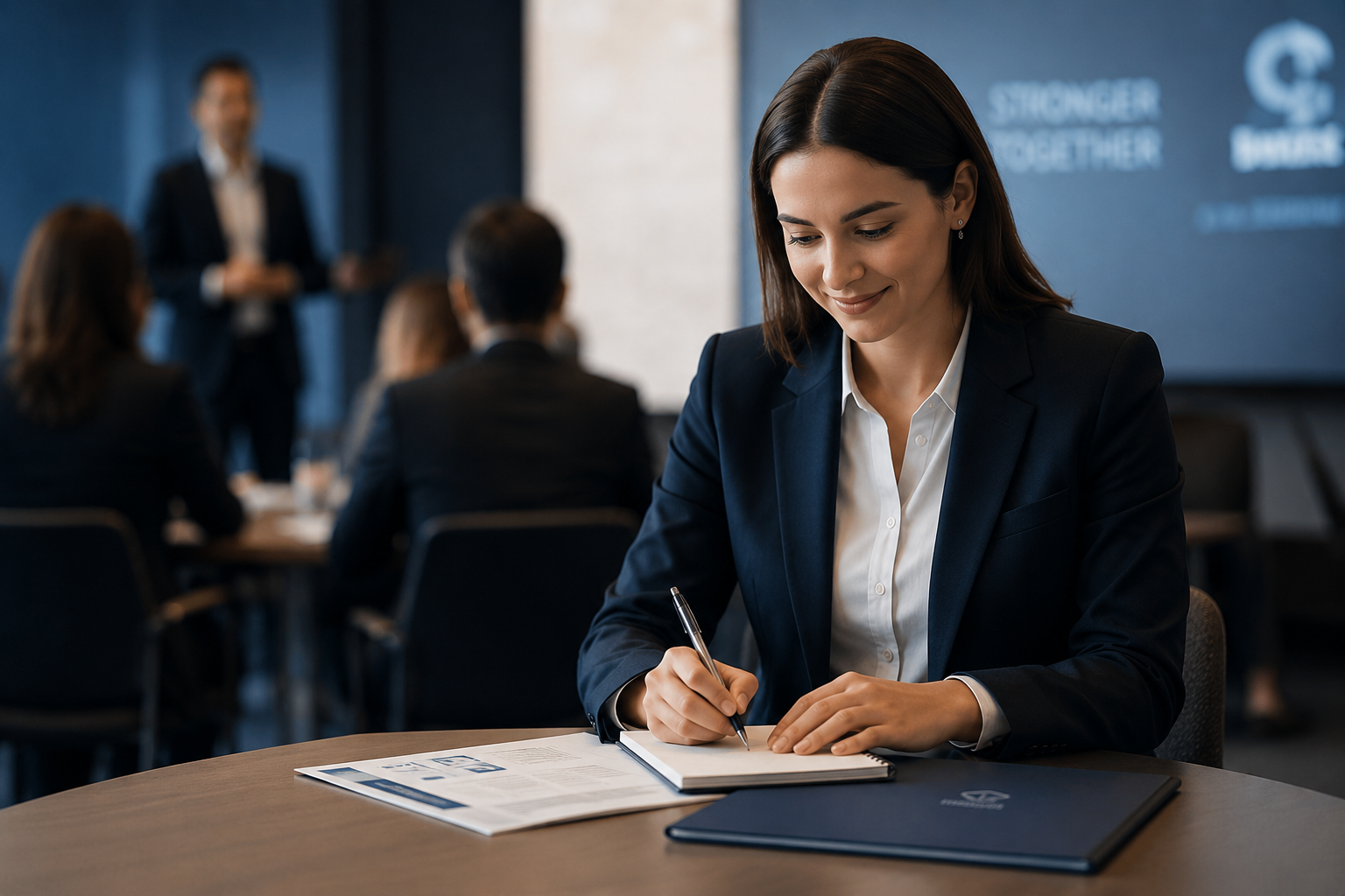 Matchmaking professional participating in an educational workshop