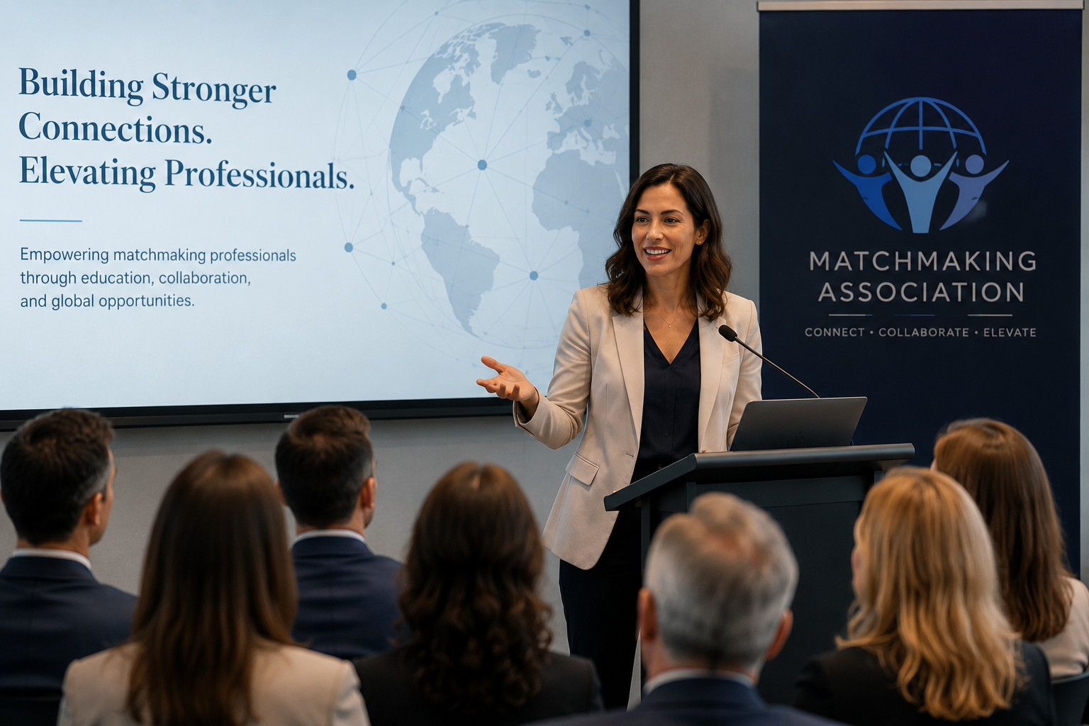 Professional speaker presenting at an educational event
